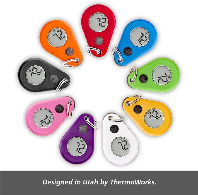 써모웍스 Thermodrop 지퍼 방수 디지털 온도계 백팩킹 등산 장비, 그린, 1개