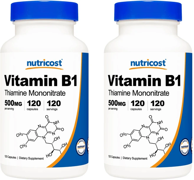 뉴트리코스트 비타민 B1 티아민 모노나이트레이트 500mg 캡슐, 2개, 120정 - 쿠팡