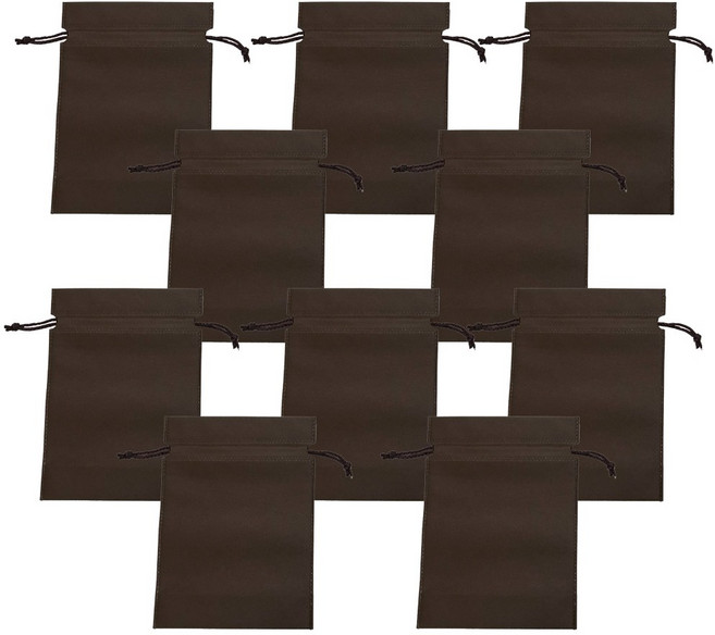 부직포 주머니 유리병 파우치 더스트백 수제청 포장 복주머니 스몰 10장, 1세트, 브라운