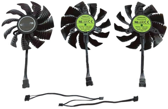 AKUYAO Full Set GPU Cooling Fans 82mm PLA09215S12H PLD09210S12HH Replacement for Gigabyte RTX 1650, AKUYAO Full Set GPU Cooling Fa