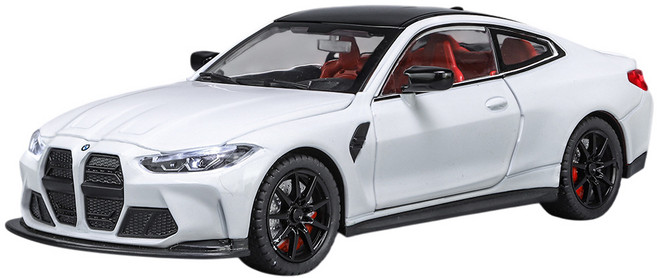 마이카 다이캐스트 합금 1:24 BMW M4 모델 자동차 모형 피규어 장식, 1개, 01.화이트