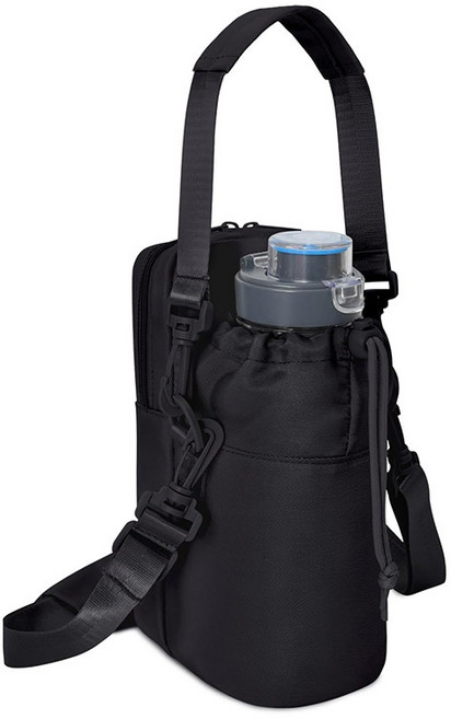 늘모아마켓 텀블러 물병가방 미니 크로스백 산책 운동 텀블러 휴대용 보틀 수납가방, 1개, 블랙