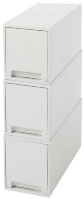 위즈홈 적층형 틈새수납장 슬림 3단, WHITE