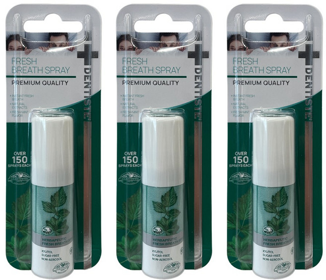 덴티스테 후레쉬 브레스 스프레이 15ml X3개 구강청결스프레이 구강청결제 입냄새 구취 가글, 3박스