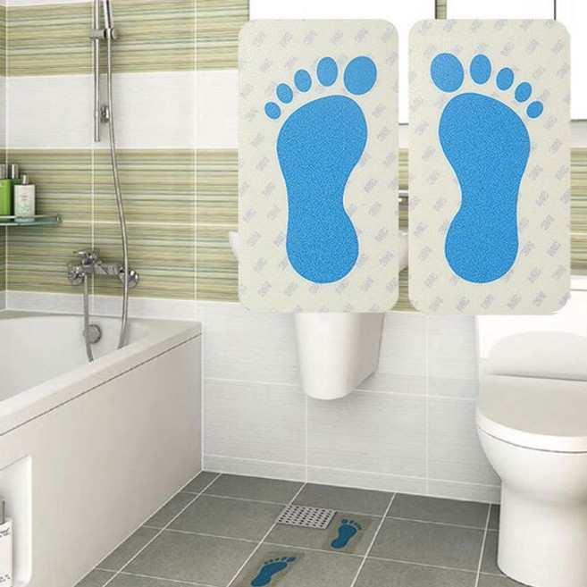 스티커 패드 화장실 미끄럼방지 욕실 발바닥 모양 발, sw발 모양(파랑)100X180-좌우2매, sw발 모양(파랑)100*180-좌우2매, 1