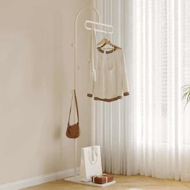 ZY 스탠드 행거 T자형 철제 스탠드 행거 1750, 화이트