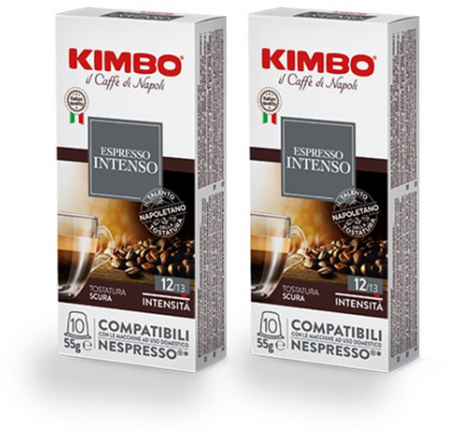 킴보 네스프레소 머신 호환 캡슐커피 에스프레소 인텐소, 10개입, 2개, 5.5g
