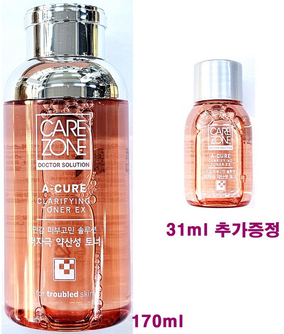 케어존 닥터솔루션 아큐어 클래리파잉 토너 이엑스 170ml + 31ml 추가 / 합계 201ml, 1개