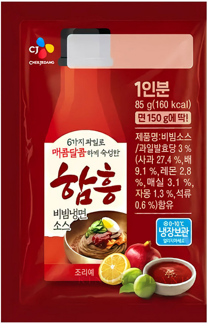 CJ제일제당 함흥비빔냉면소스, 85g, 30개