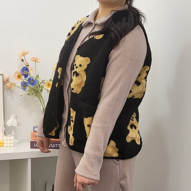 리본곰캐릭터털조끼 DLK777M502 빅사이즈