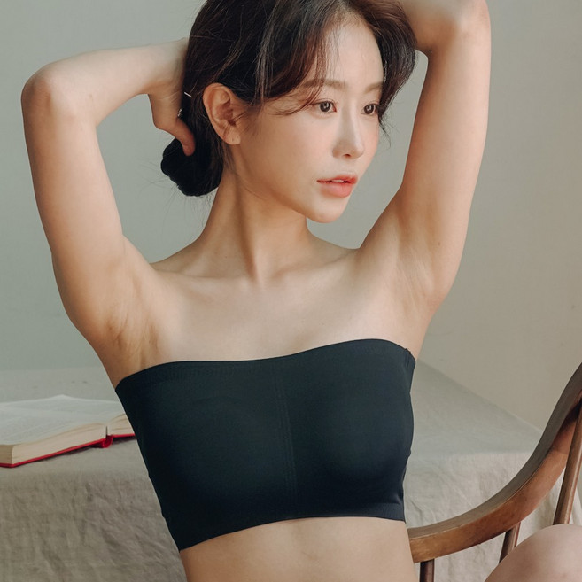 엘라운지 논슬립 오프숄더 심리스 튜브탑