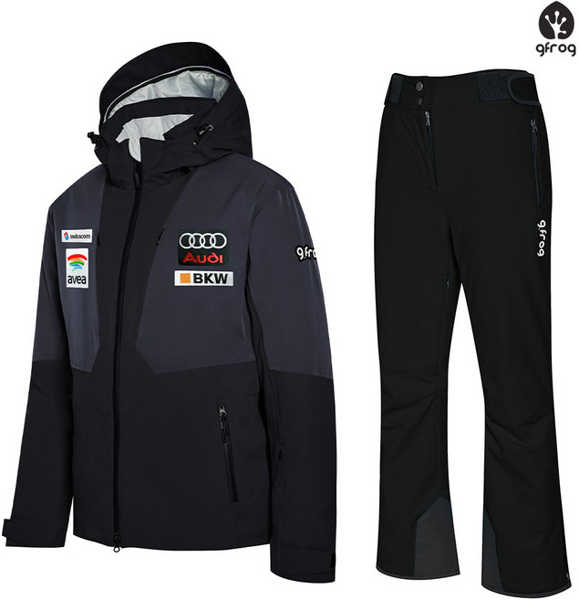 지프로그 스키복 로체 큐티 블랙차콜 여성용 세트 보드복