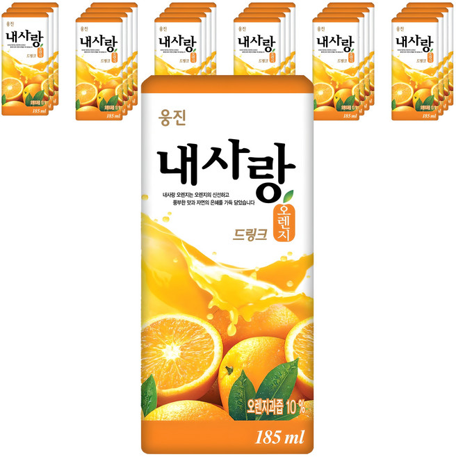 웅진 내사랑 오렌지 드링크, 185ml, 24개