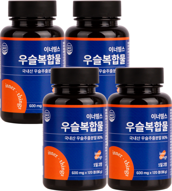 국내산 국산 우슬 우슬복합물 우슬등복합물 발효 초본식물 추출액 콘드로이친 콘드로이틴 초록잎홍합 사포닌 칼슘 글루코사민 하루2알 보스웰리스, 4개, 120정