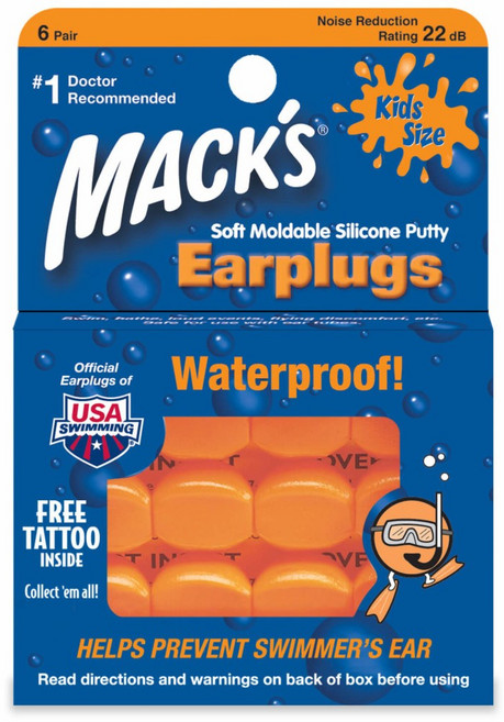 Macks 수면귀마개 필로우소프트 어린이용 오렌지 12개입, 오렌지색, 1개