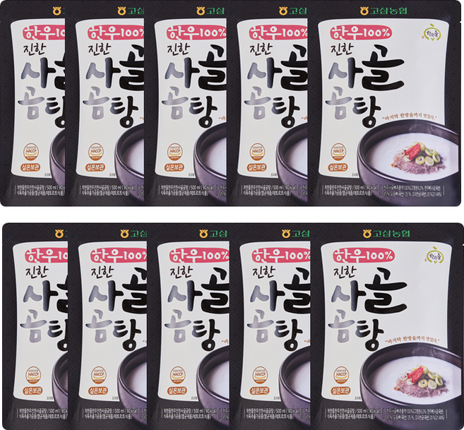 착한들 한우 진한 사골 곰탕, 10개, 500g