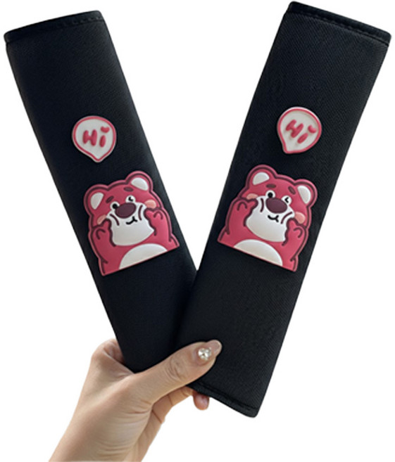 오드상회 귀여운 안전벨트가드 안전벨트클립커버 안전벨트커버, 1세트, 06하이딸기곰