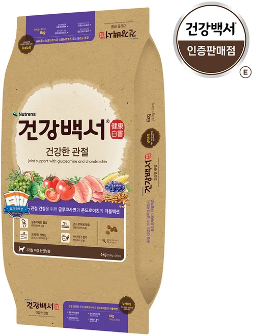 건강백서 강아지 기능성 사료, 뼈/관절강화, 6kg, 1개 - 쿠팡