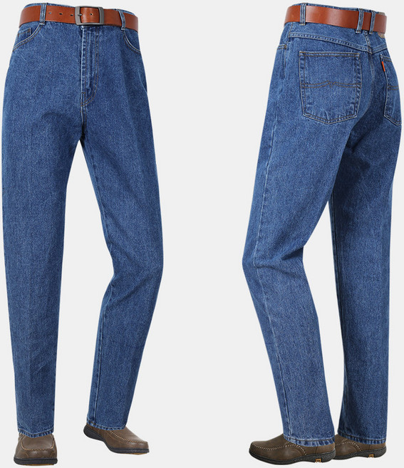 남성 밑위 긴 통큰 사계절 청바지 BB660 중년 아빠옷