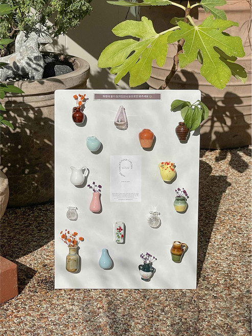 페이퍼가든 타이니팟 미니어처 화병 마그넷 미니 꽃병 화분 마그네틱 냉장고 자석, 타이니팟 화병 마그넷_06.백자