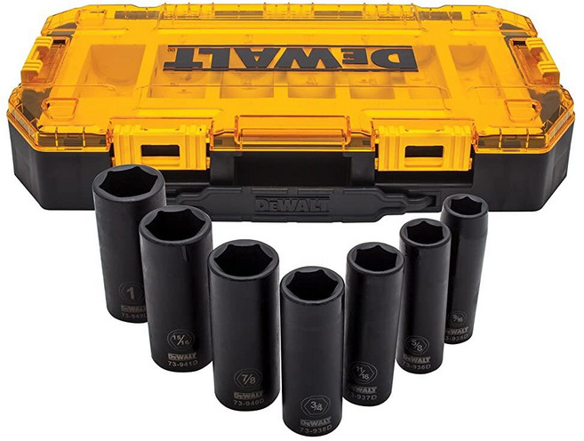 DEWALT 디월트 강한 임팩트 소켓 세트 7개 1.2cm(1/2인치) 드라이브 SAE (DWMT74736)128429, DEWALT 디월트 강한 임팩트 소켓 세트, 7개, 1, 1