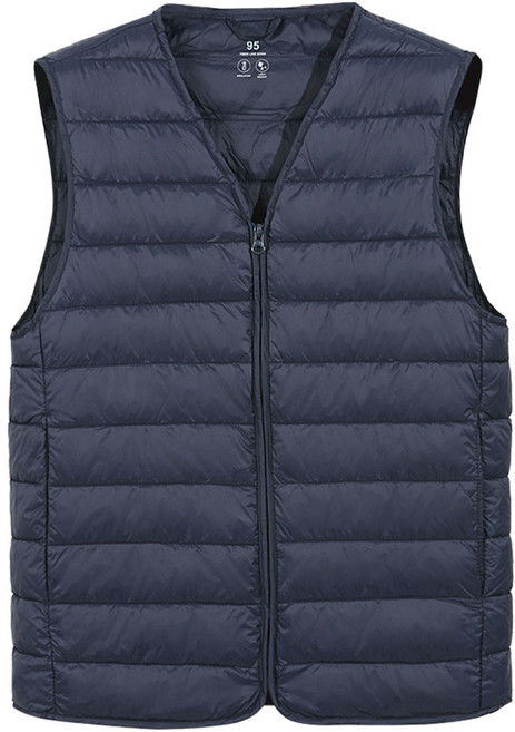 (당일 발송)브이넥 지퍼 집업 라이트 경량 패딩 조끼 간편 남여공용