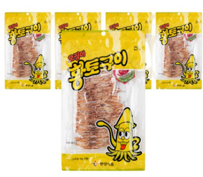 한양식품 오징어 황토구이 40g(고추장10g 포함) 5개, 40g
