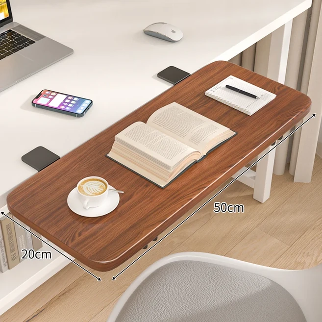 데스크탑 확장 보드 스택형 사무실 책상 확장기 길이 연장 테이블 암 서포트 프레임 홈 정리 도구, 34 호두판 17.525cm [접이식]