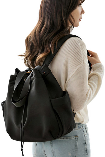 듀엘라 나일론 카고 스트링 백팩 초경량 여행용 방수 포켓 여성 대학생 학원 여자 방수 데일리 텀블러 배낭