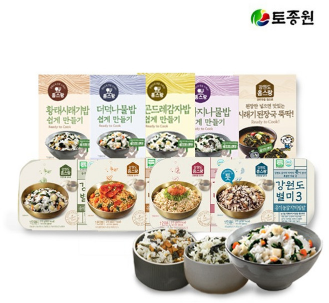 토종원 곤드레 시래기 나물밥 비빔밥 간편식 밀키트 14종 모음, 더덕나물밥 쉽게 만들기 2인분x3개, 75g, 1개