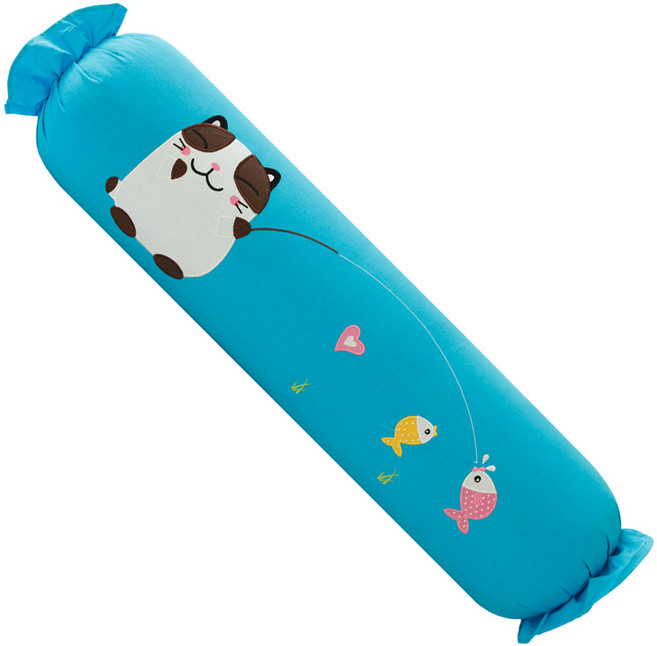 이솔홈 낚시하는 냥이 면 100% 롱쿠션 바디필로우 커버 (솜 미포함), 낚시하는 냥이 06_스카이블루(커버만)