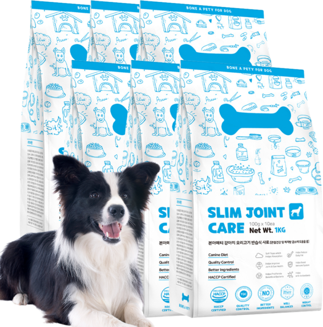 5+1 벌크 대용량 관절 체중조절 기능성 소프트 반습식 사료 다이어트 기호성 좋은 사료, 다이어트(체중감소), 1kg, 6개