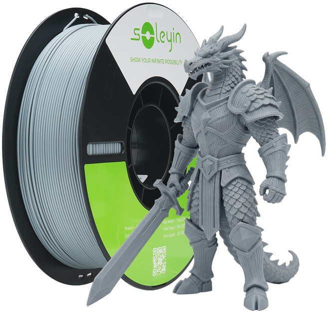 CREALITY 크리알리티 고속 프린팅 Soleyin Ultra PLA 3D 프린터 필라멘트1.75mm 1kg, 회색