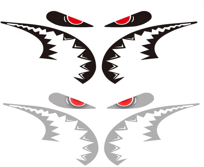 자전거 상어 프레임 스티커 픽시 헬멧 데칼 로고 악세사리 전동킥보드 오토바이 캐리어 용품, 화이트, 1세트