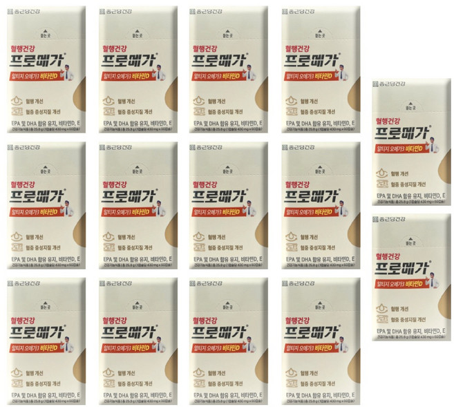 종근당건강 프로메가 알티지 오메가3 비타민D (총 14개월분 / 14박스), 60정, 14개