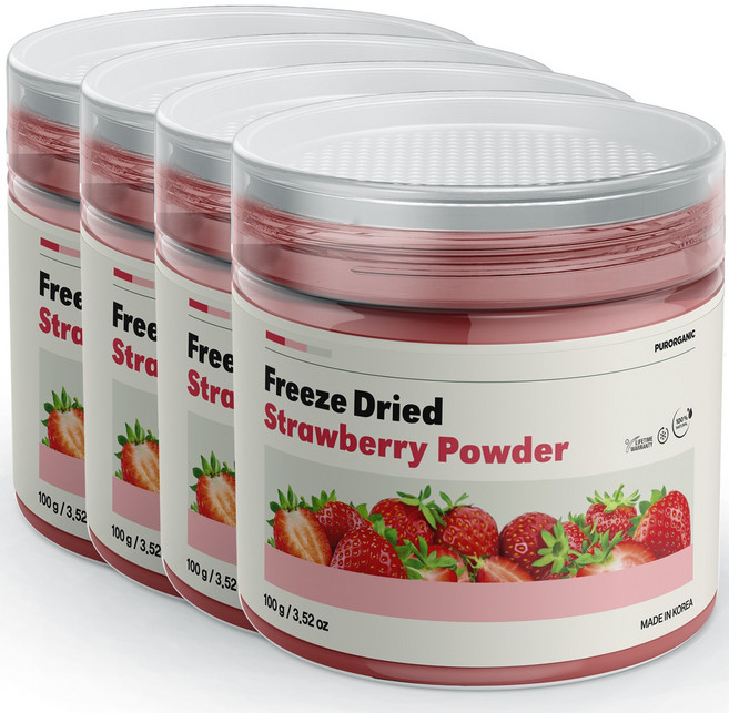 푸로가닉 동결건조 국산 딸기분말, 100g, 4개