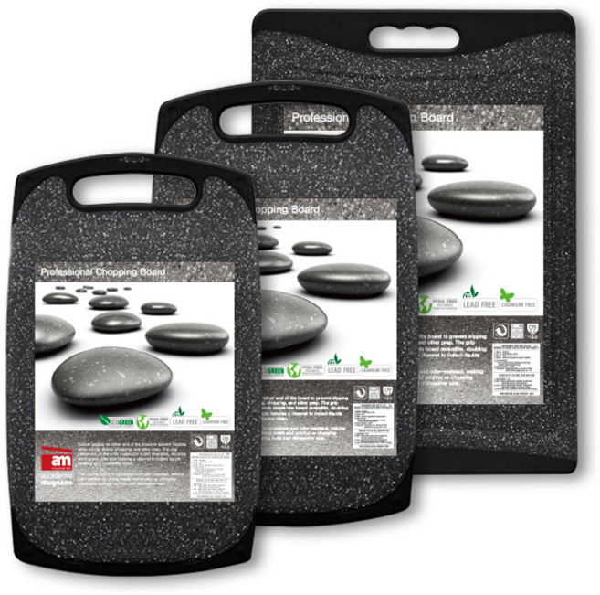 이태리 am 스톤디자인 도마 이유식 도마 2종 세트 향균, 1세트, 중+대