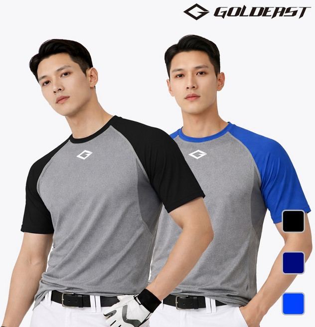 골드이스트 기능성 반팔 윈드 루즈핏 언더티 남성 쿨 메쉬 4방스트레치 야구 스포츠 이너