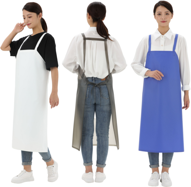 고주파 우레탄 H형 방수 앞치마, 1개, 대형 - 블랙