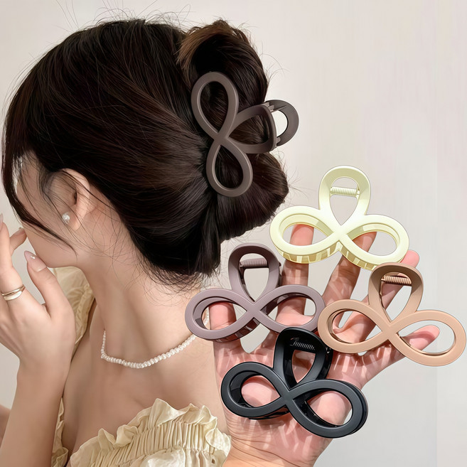 쓸리미너 헤어집게핀 여성 올림머리 무광 머리집게핀 4종세트
