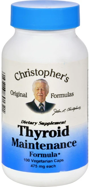 크리스토퍼의 갑상선 유지 - 485mg - 100 식물성 캡슐 Christopher's Thyroid Maintenance - 485 mg - 100 Vegetarian Capsu, 1개 - 쿠팡