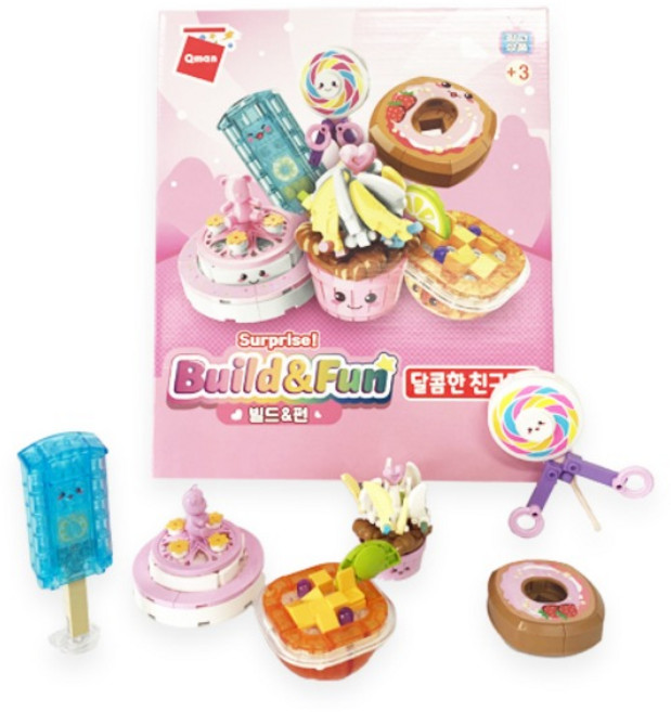 [토단] 블럭 빌드 앤 펀 달콤한 친구들1 - 6인세트, 1개