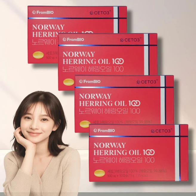 프롬바이오 노르웨이 헤링오일 100 500mg 4box, 4개, 30정 - 쿠팡