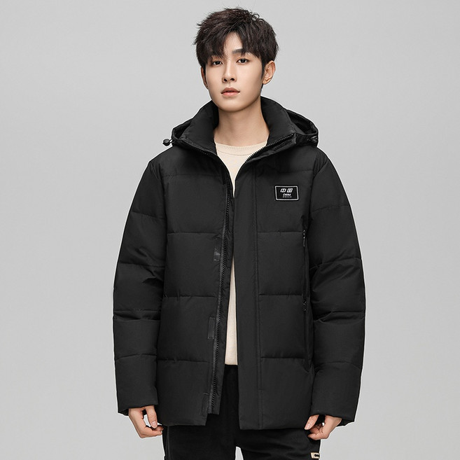 輕羽絨連帽外套 男女款 白鴨絨保暖 防鑽絨面料 黑色 白色 M-3XL