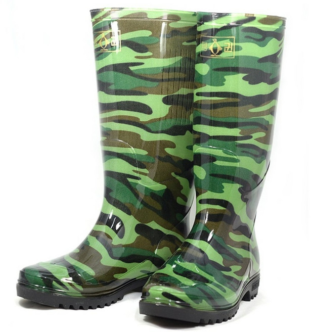 펭귄 얼룩무늬 고무 장화 작업 농사 미끄럼방지
