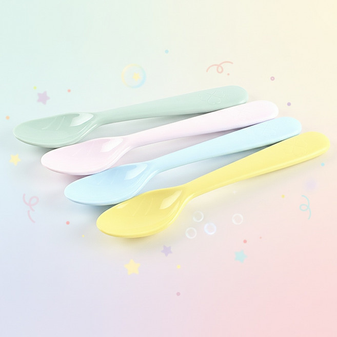 파스텔스푼 홈카페 간식용 미니 디저트 스푼 4P, 1개