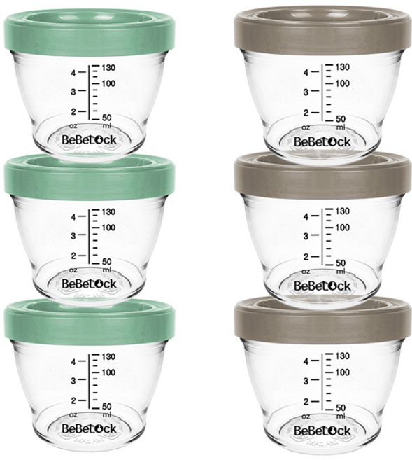 베베락 아이와 트라이탄 이유식용기 130ml (3+3개입), 1세트, 아이와 트라이탄 130ml(딥그린3P+초코3P), 1ml