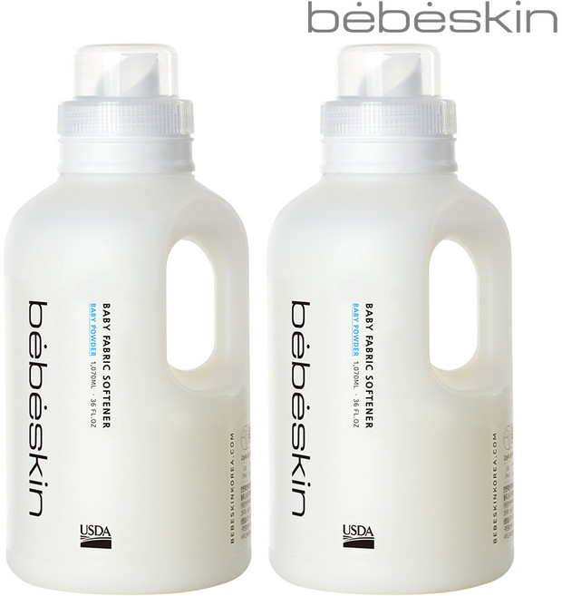 베베스킨 유연제(베이비파우더) 1 070ml 2개 USDA인증, 1.07L, 1개