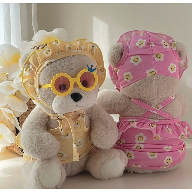 썸머멜로우 스윔수트 강아지수영복 수모포함, 1개, 핑크