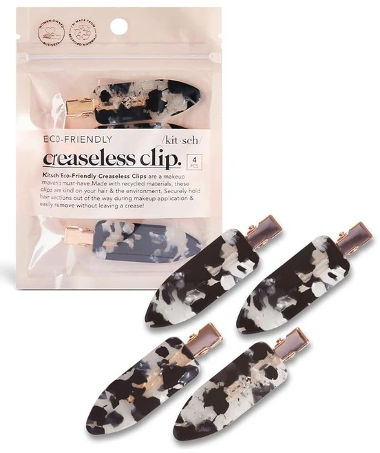 Bridgerton x Kitsch 여성용 주름 없는 헤어 클립 - 주름 없음 스타일링 앞머리 메이크업 적용용 페이스 워시용 구부러짐 없는 헤어 클립 | 재활용 아크릴 - 쿠팡